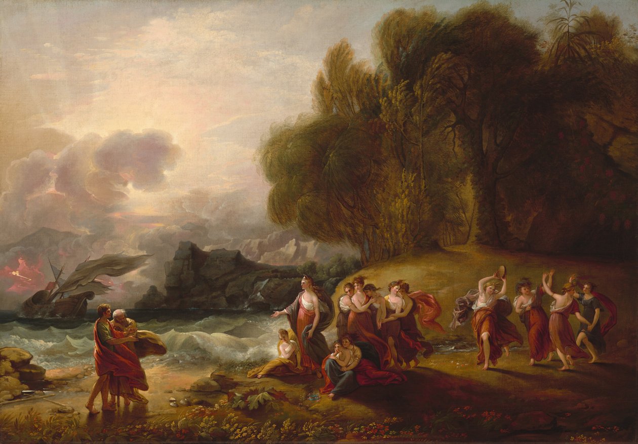 Telemachus og Calypso, ca. 1809. av Benjamin West