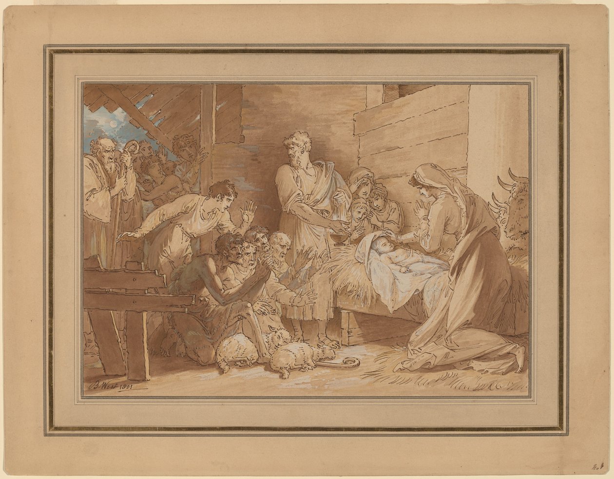 Hyrdenes tilbedelse av Benjamin West