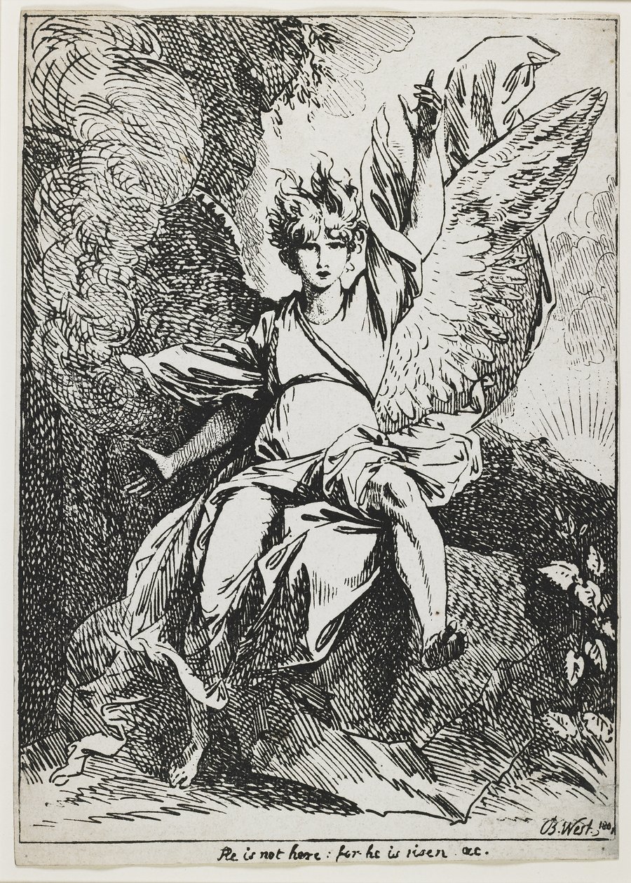 The Angel of the Resurrection , fra "Eksempler av polyautografi" av Benjamin West