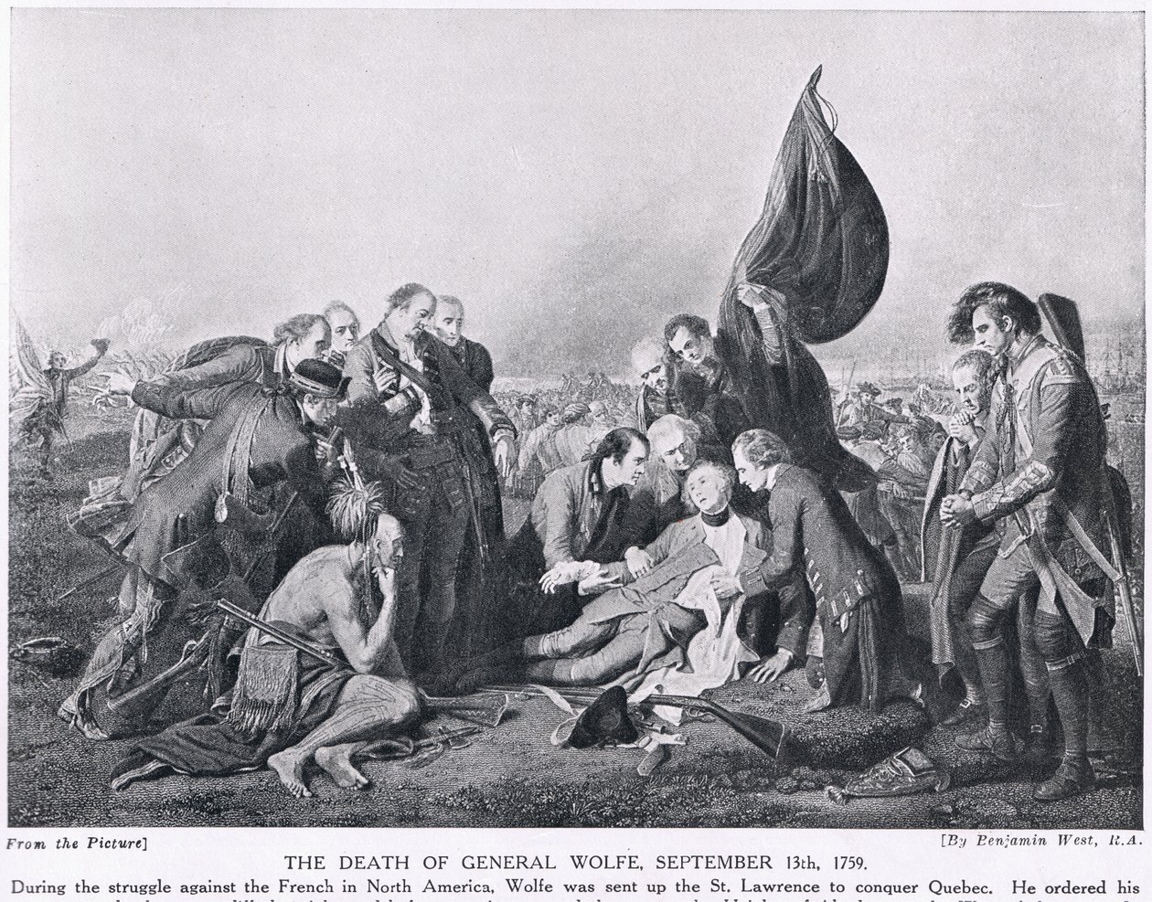 The Death of General Wolfe, 13. september 1759, illustrasjon fra 