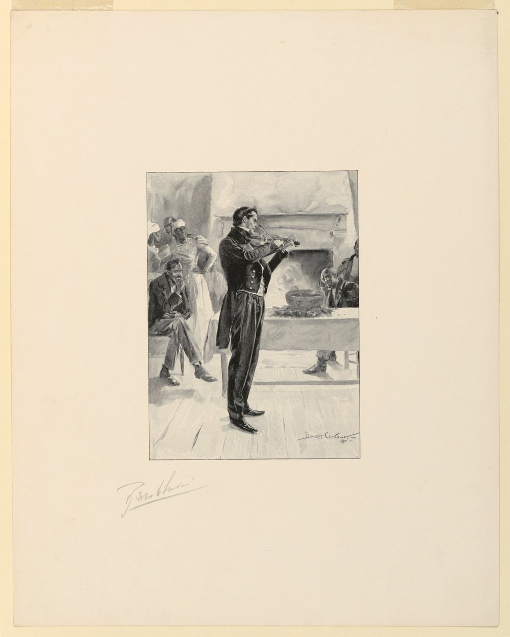 Spelemann på et punchparty av Benjamin West Clinedinst