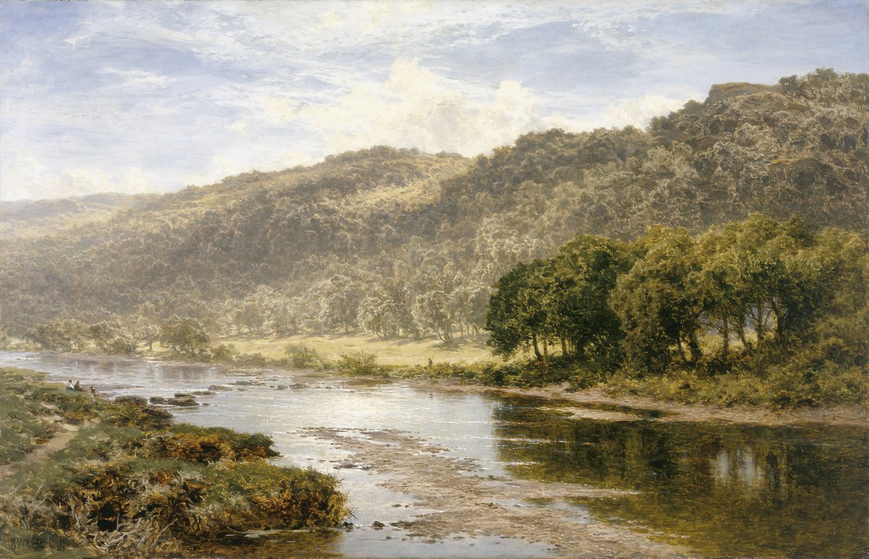 På Llugwy nedenfor Capel Curig (olje på lerret) av Benjamin Williams Leader