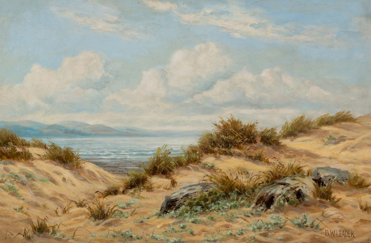 Sanddyner på Conwy (Olje på lerret) av Benjamin Williams Leader