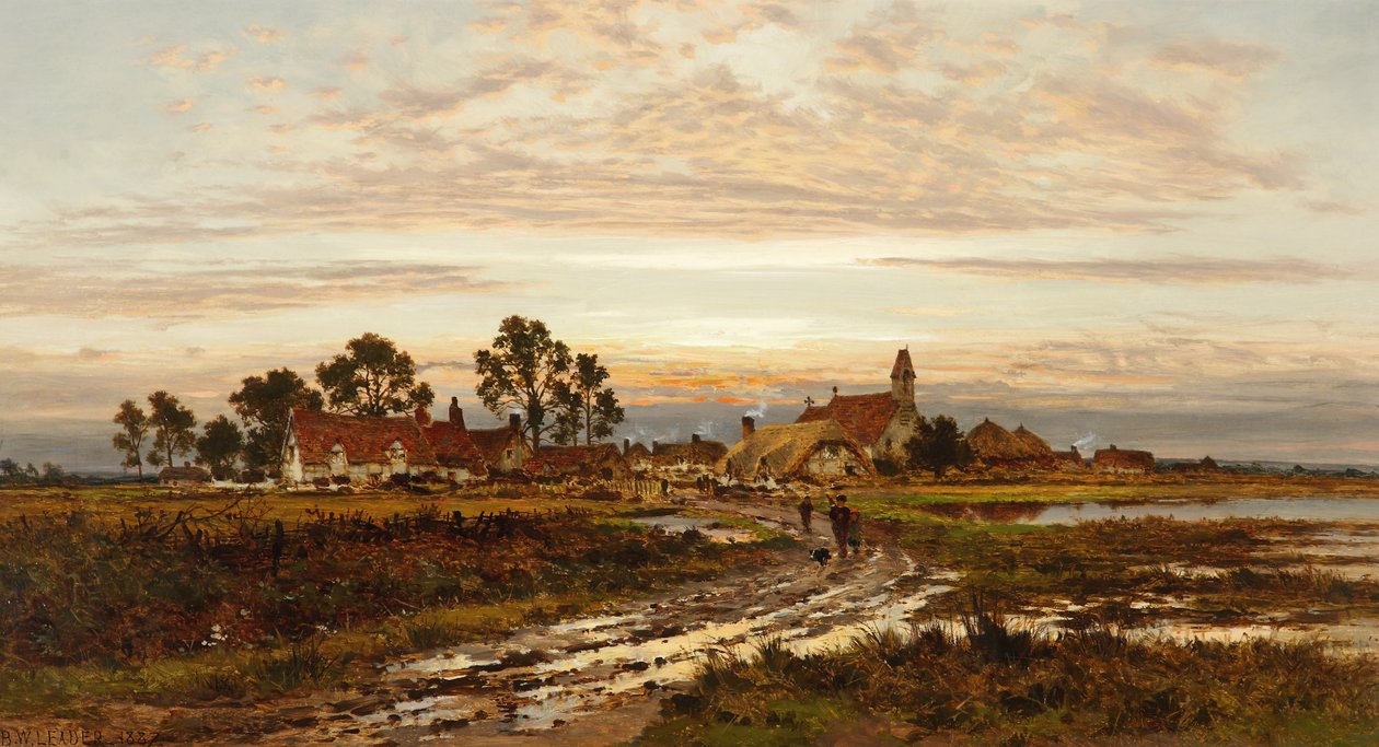 Worcestershire Morning Clearing etter regn, 1897 av Benjamin Williams Leader