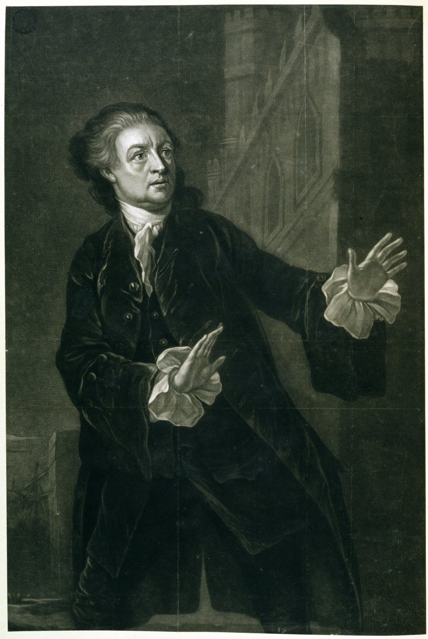 David Garrick (1717-79) som Hamlet av Benjamin Wilson