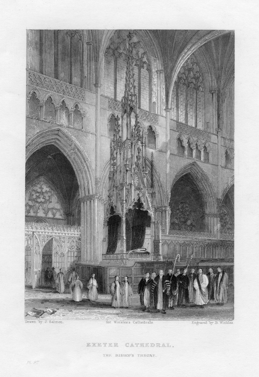 The Bishops Throne, Exeter Cathedral, Devon, c1836-c1842. av Benjamin Winkles