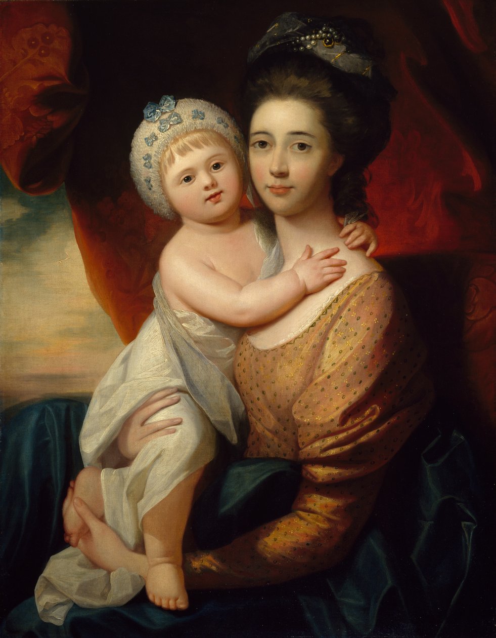 Lady Sondes med sin spedbarnssønn, ca. 1793-94 av Benjamin school of West