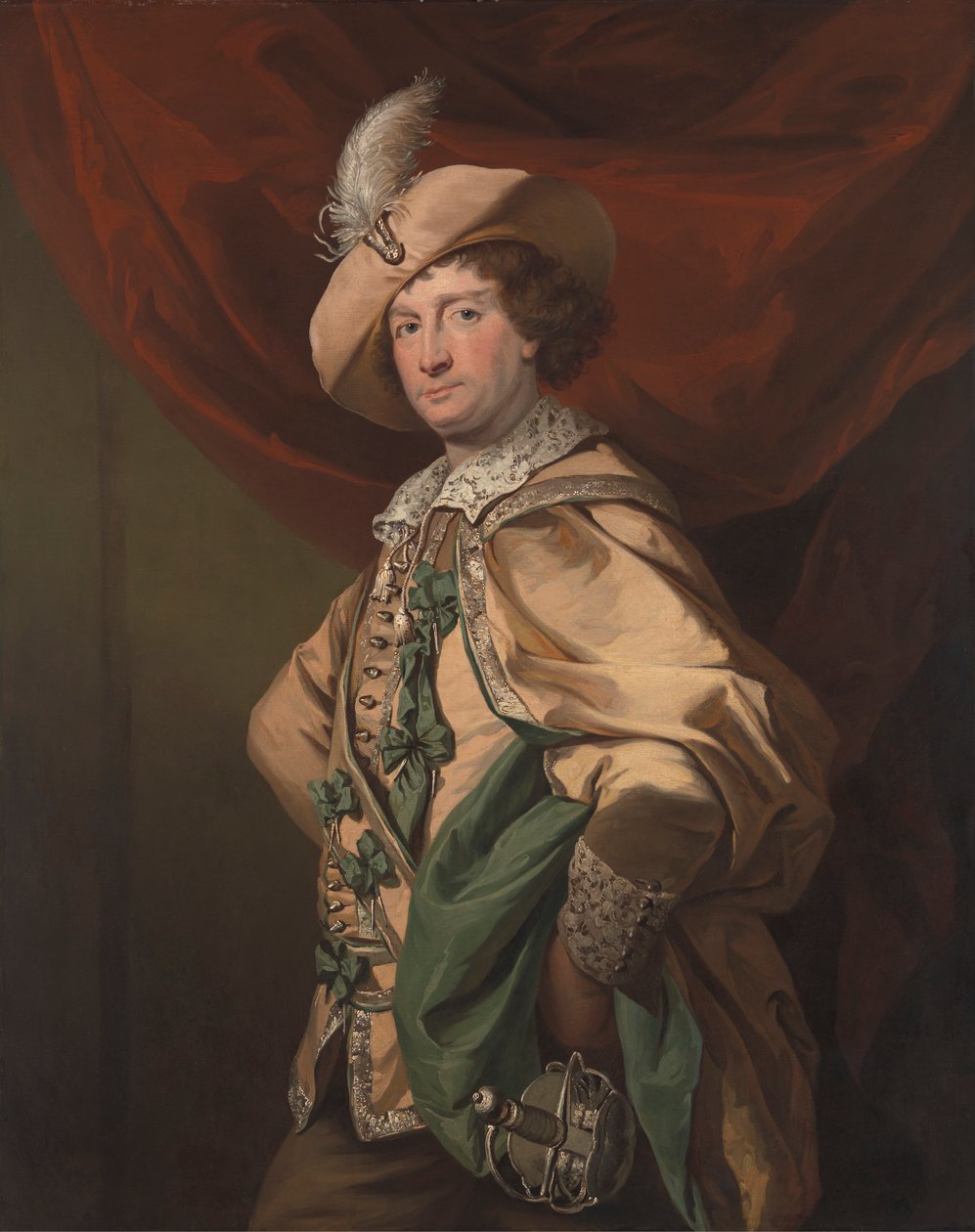Henry Woodward som Petruchio i Catherine and Petruchio, en versjon av Garrick av "The Taming of the Shrew" av Benjamin van der Gucht