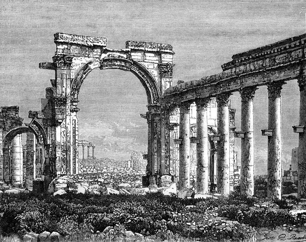 Ruinene av Palmyra, Syria, 1800-tallet av Benoist