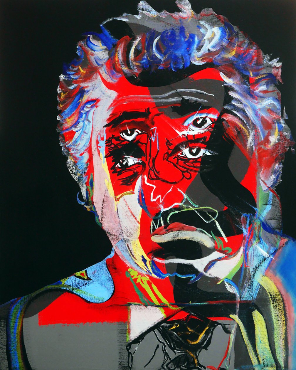 50 store forfattere i historien: Octavio Paz, 2015 (olje og akryl på lerret) av Benoit Erwann Boucherot