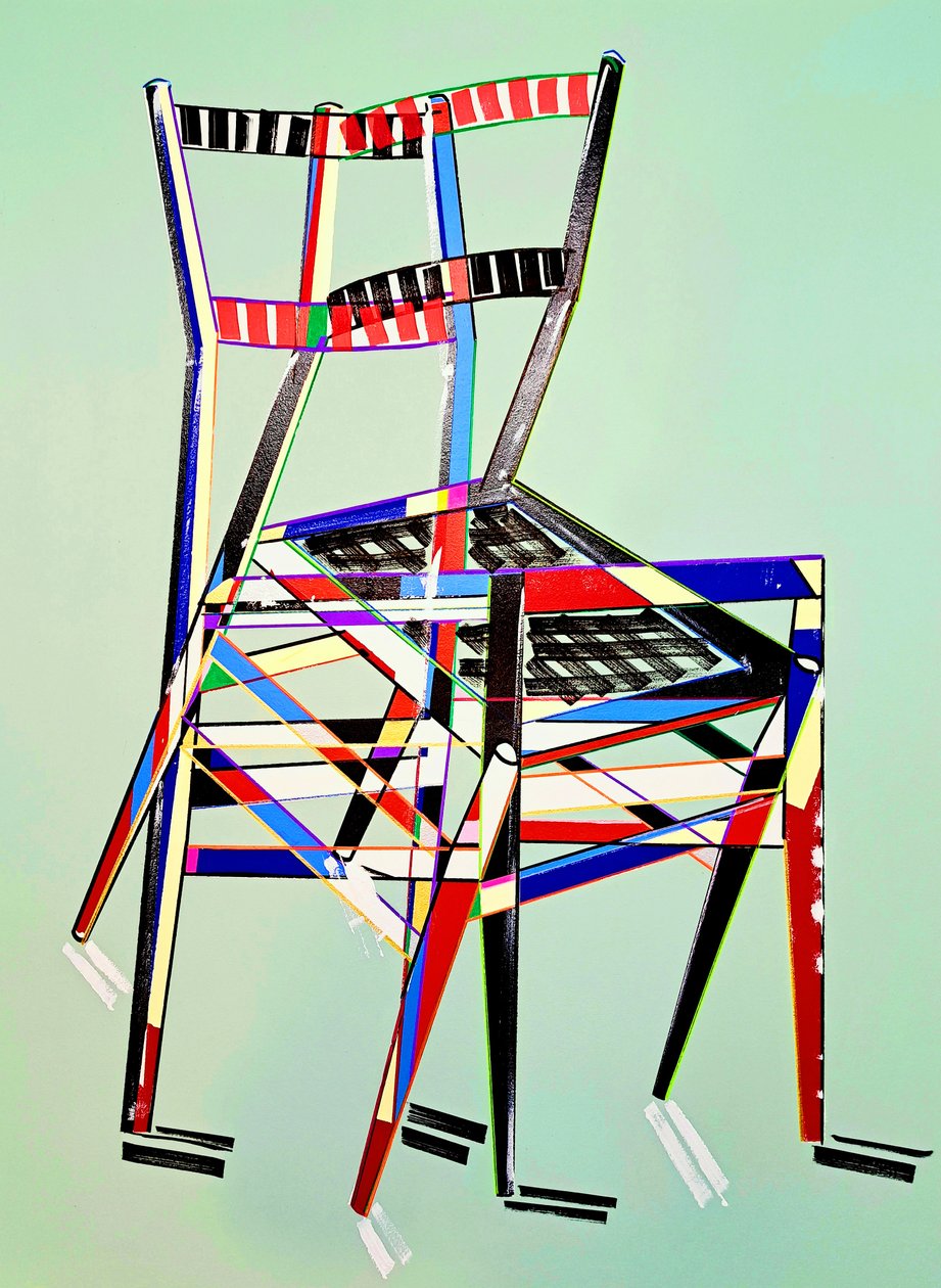 Sjesesel - superleggera, etter Gio Ponti, 2016 (olje på linlerret) av Benoit Erwann Boucherot