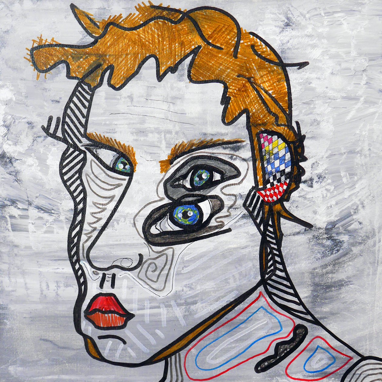 Ofret overselvportrett, 2014 (akryl på lerret) av Benoit Erwann Boucherot