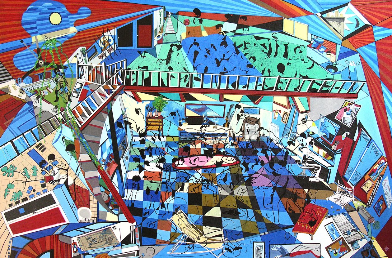 Inntrengerne, 2000 (olje og akryl på lerret) av Benoit Erwann Boucherot