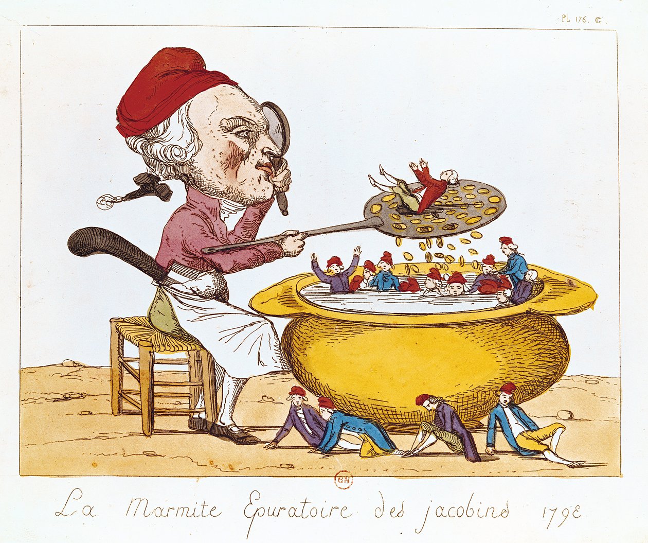 The Purifying Pot of the Jacobins, 1793 av Benoit Louis Henriquez