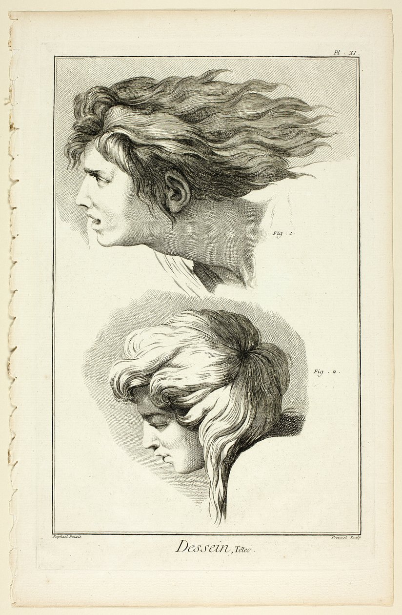 Design: Heads, fra Encyclopédie av Benoit Louis Prevost