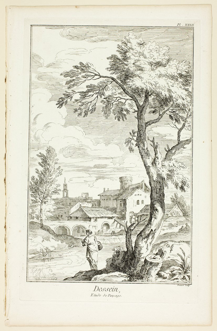 Design: Landscape Study, fra Encyclopédie av Benoit Louis Prevost