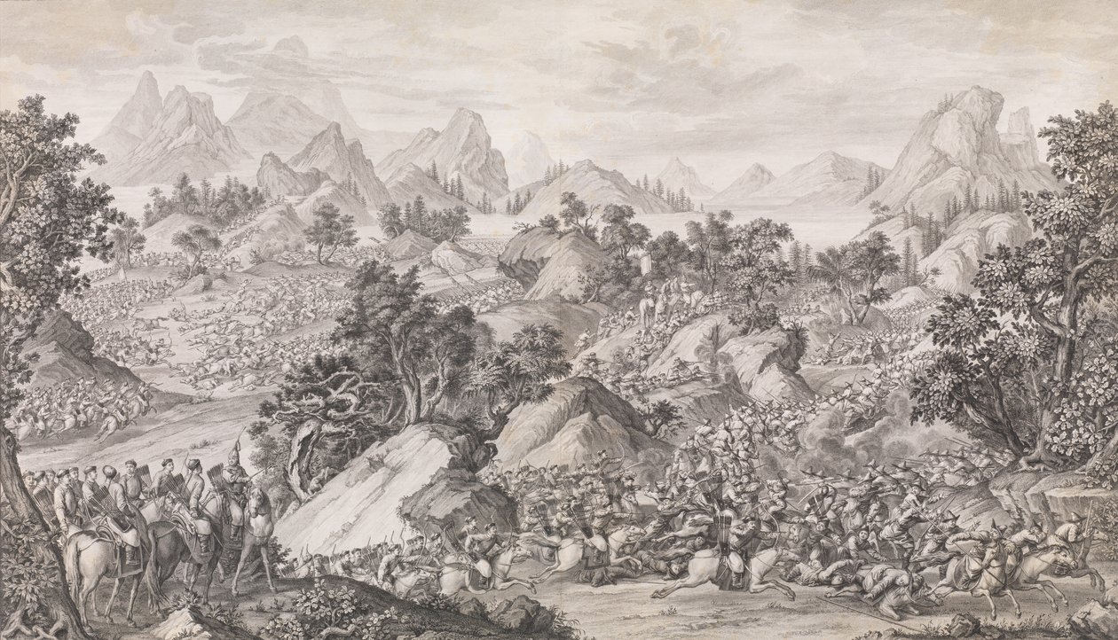 Slaget ved Qos-qulaq, 1774. av Benoit Louis Prevost