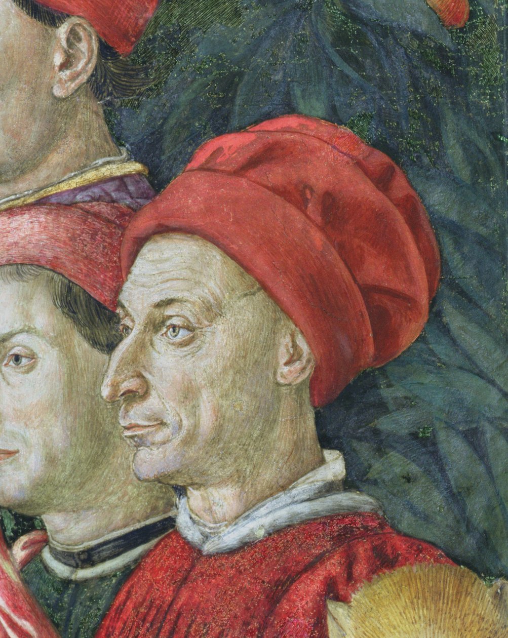 Ansikt i prosesjonen, detalj fra Journey of the Magi-syklusen i kapellet, ca. 1460 freskomaleri av 70603 av Benozzo di Lese di Sandro Gozzoli