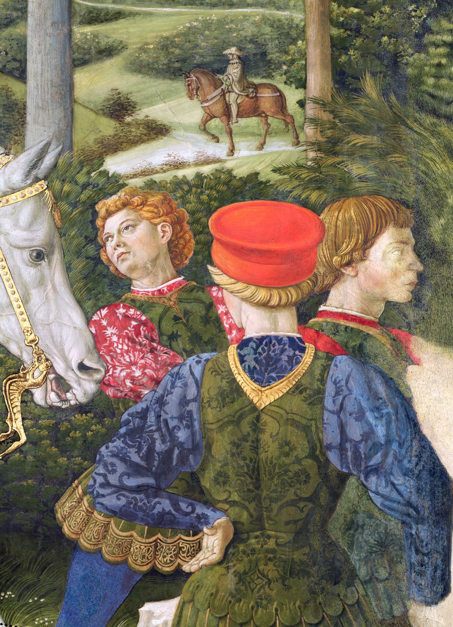 Liveried tjenere, detalj fra Journey of the Magi-syklus i kapellet, ca. 1460 av Benozzo di Lese di Sandro Gozzoli