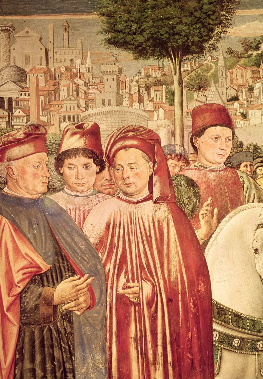 St. Augustine Avreise til Milano, fra St. Augustins livssyklus, 1464-65 (detaljer) av Benozzo di Lese di Sandro Gozzoli