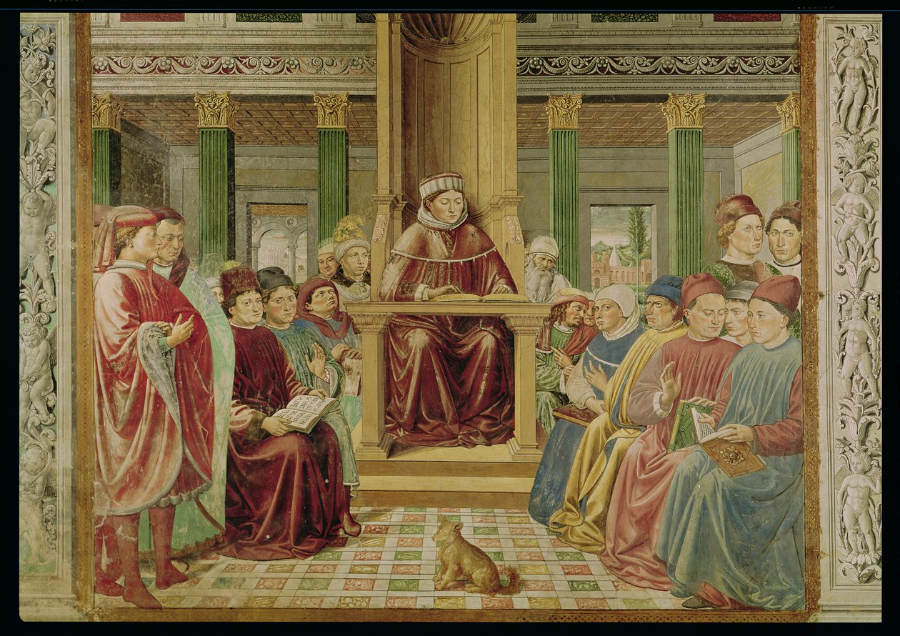 St. Augustine leser retorikk og filosofi ved Roma-skolen, 1464-65 av Benozzo di Lese di Sandro Gozzoli