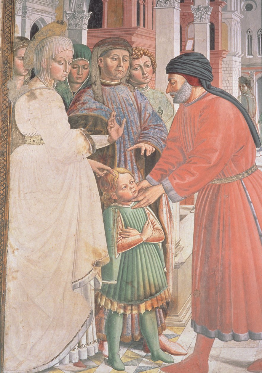 St. Augustine som gutt, fra St. Augustins liv (detalj) av Benozzo di Lese di Sandro Gozzoli