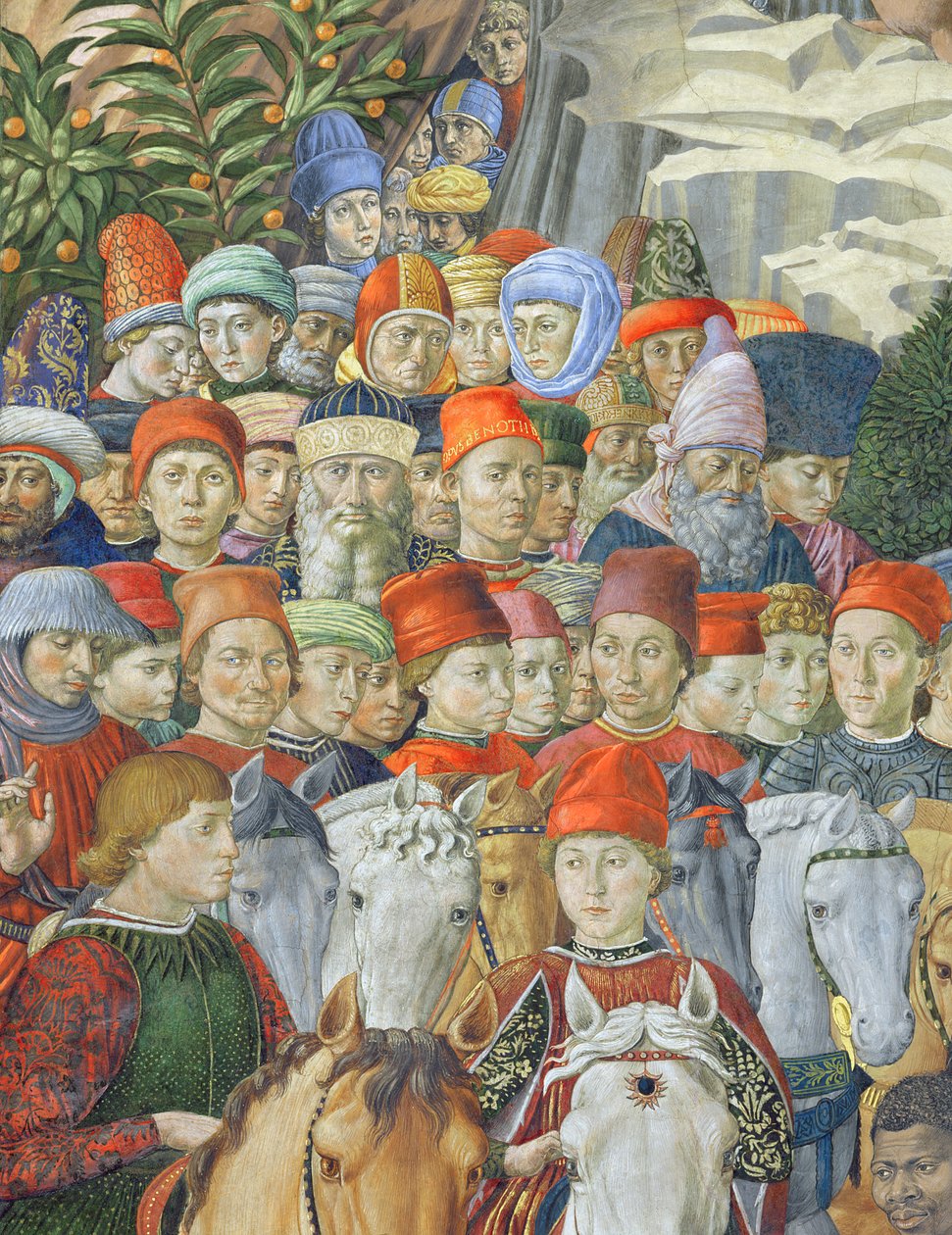 The Procession of the Magi, detalj av Cavaliers, 1459-62 av Benozzo di Lese di Sandro Gozzoli