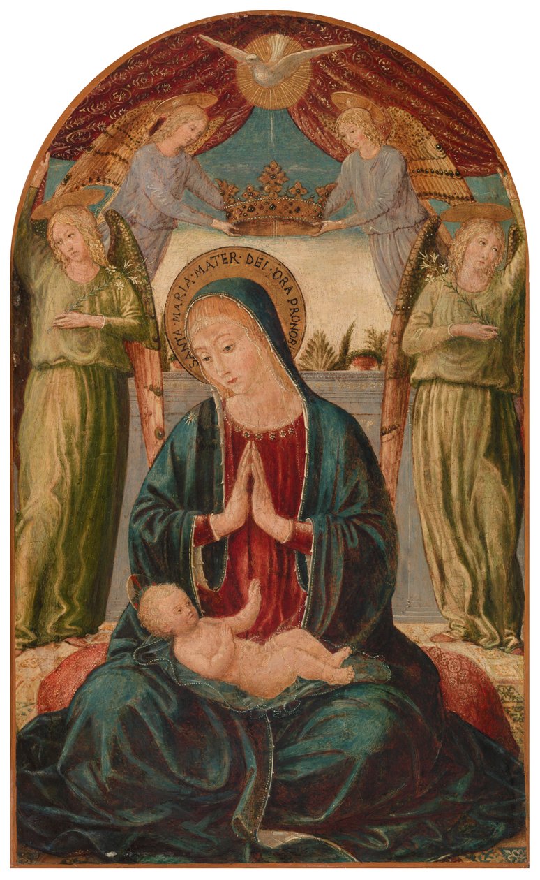 Madonna og barn med engler av Benozzo Gozzoli