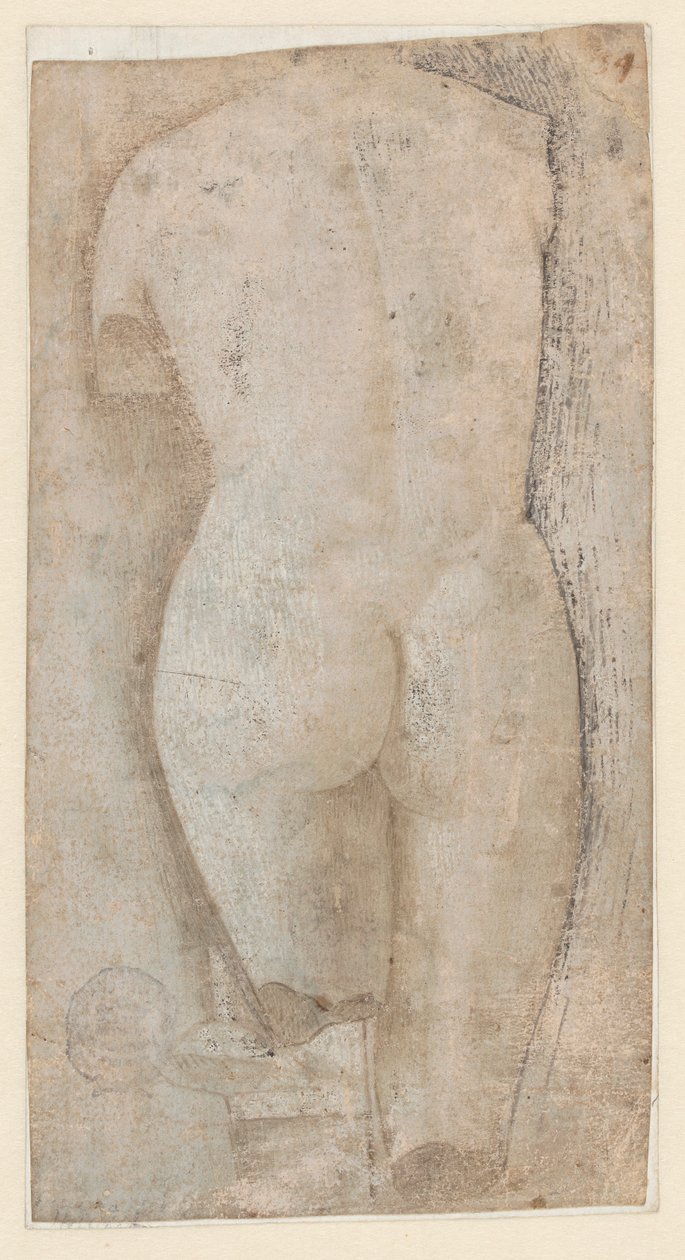 Skisse av klassisk skulptur av typen Venus Pudica av Benozzo Gozzoli