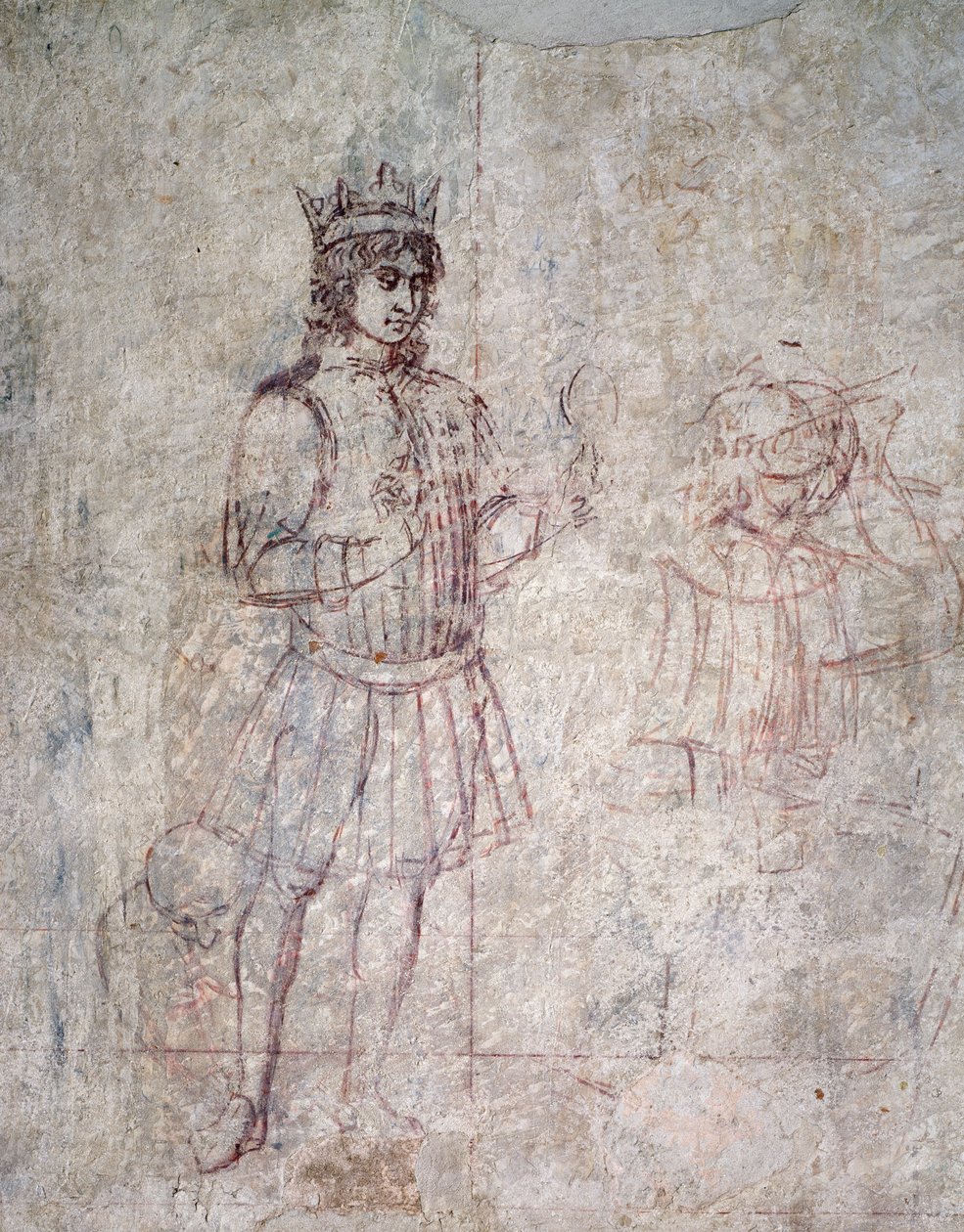 Tilbedelse av magi, detalj av sinopia av Benozzo di Lese di Sandro Gozzoli