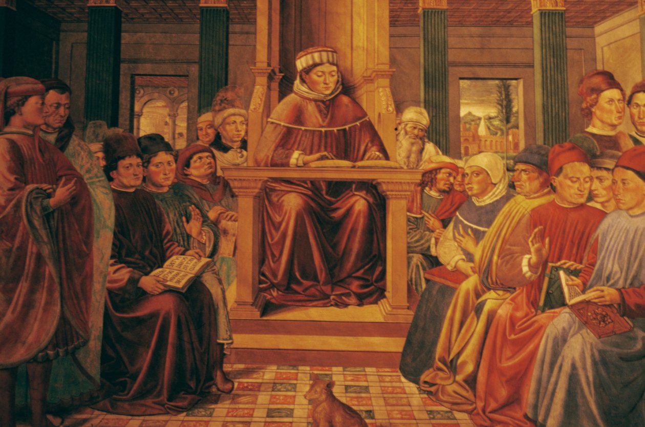 Augustin underviste i retorikk i Roma av Benozzo di Lese di Sandro Gozzoli