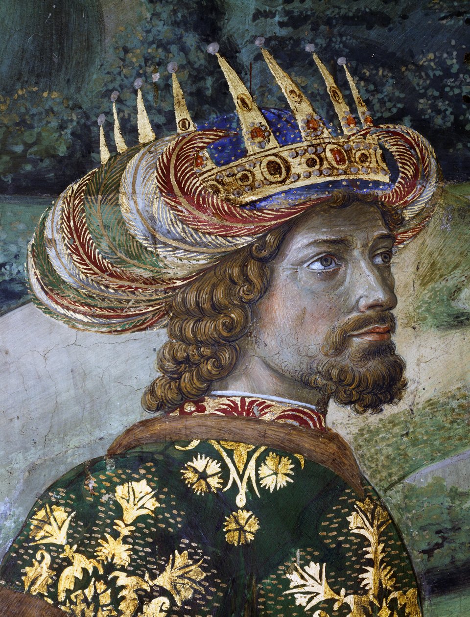 Balthazar, påstått portrett av John VIII Palaiologos, detalj fra Procession of Magi av Benozzo di Lese di Sandro Gozzoli