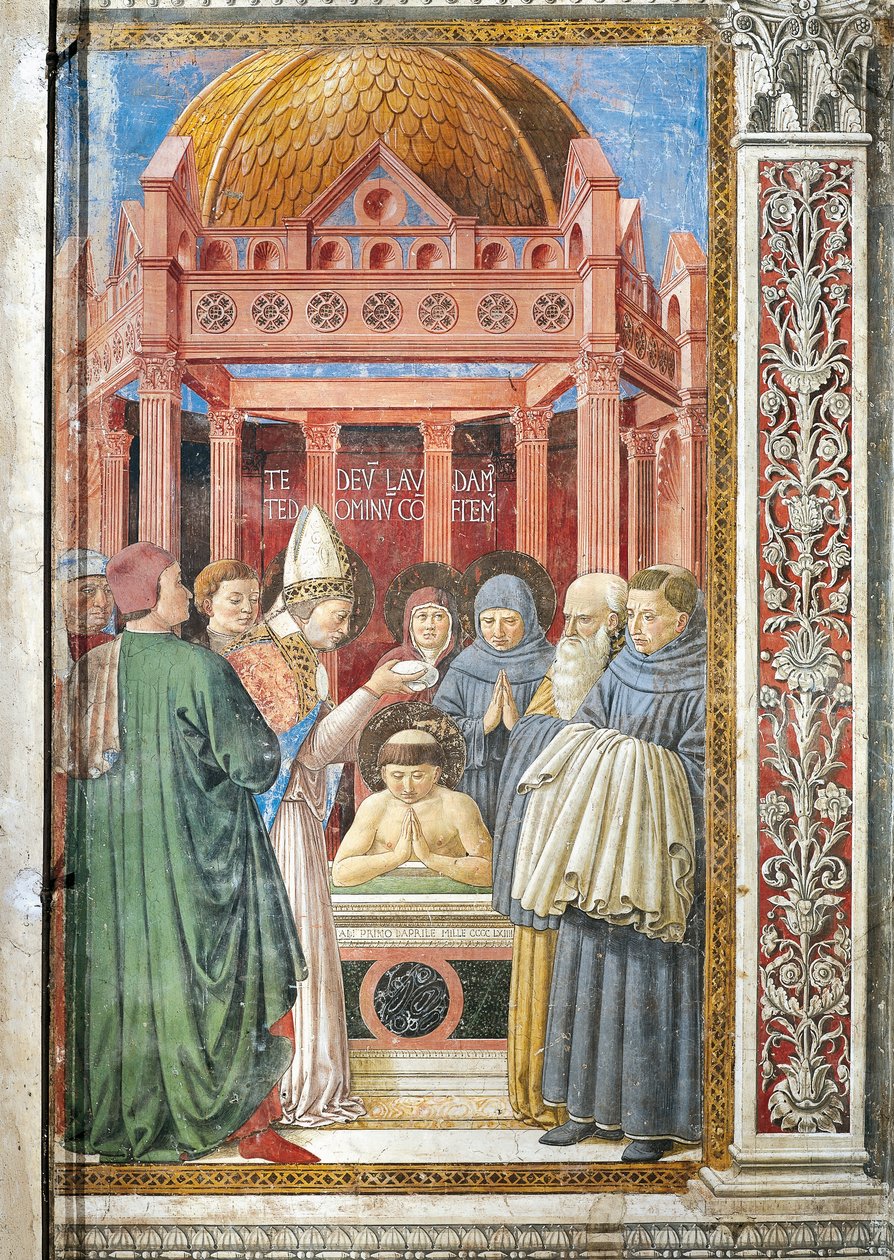 Dåp av St. Augustine, detalj fra Stories of St. Augustine av Benozzo di Lese di Sandro Gozzoli