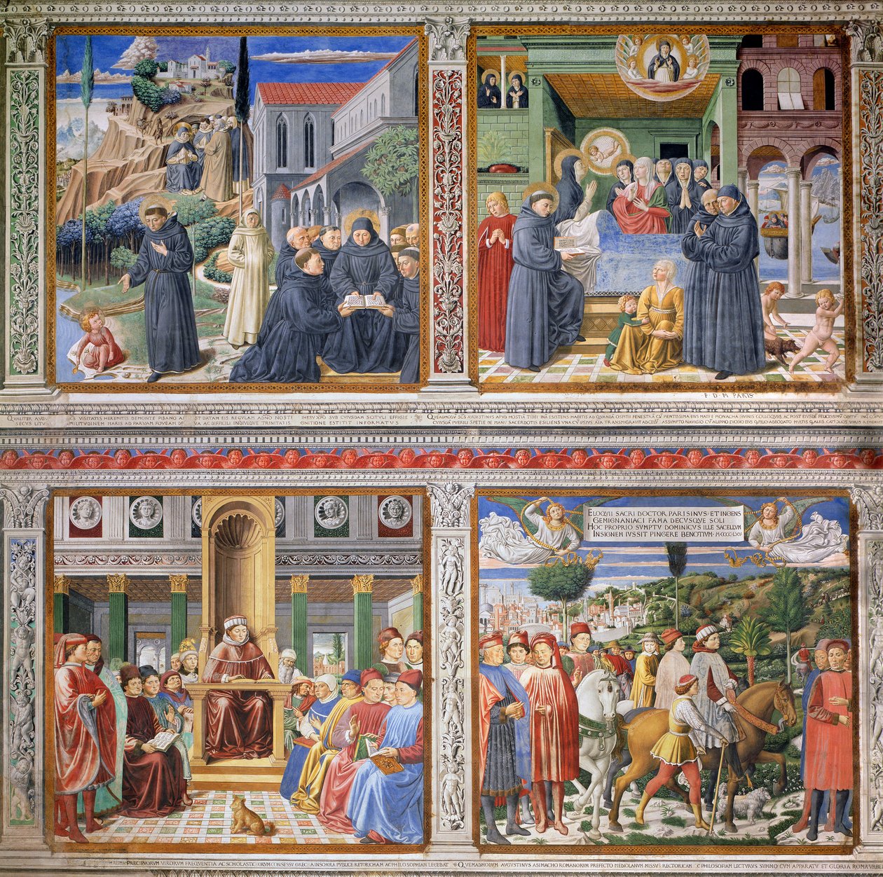 Episoder fra The Life of St. Augustine, 1463-65 (se 192535, 192549, 192550, 192551, 192552) av Benozzo di Lese di Sandro Gozzoli