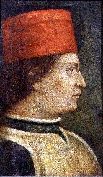 Hodet til en mann i rød lue (tempera på panelet) av Benozzo di Lese di Sandro Gozzoli