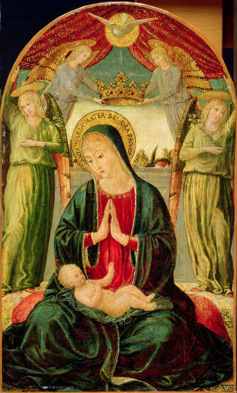 Madonna og barn med engler av Benozzo di Lese di Sandro Gozzoli