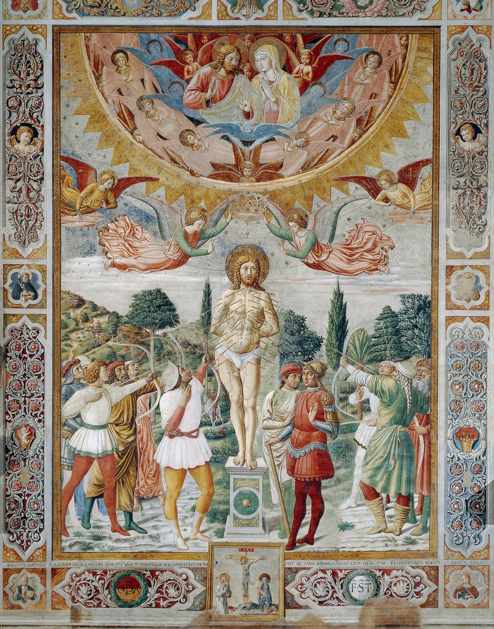 St. Sebastians martyrium av Benozzo di Lese di Sandro Gozzoli