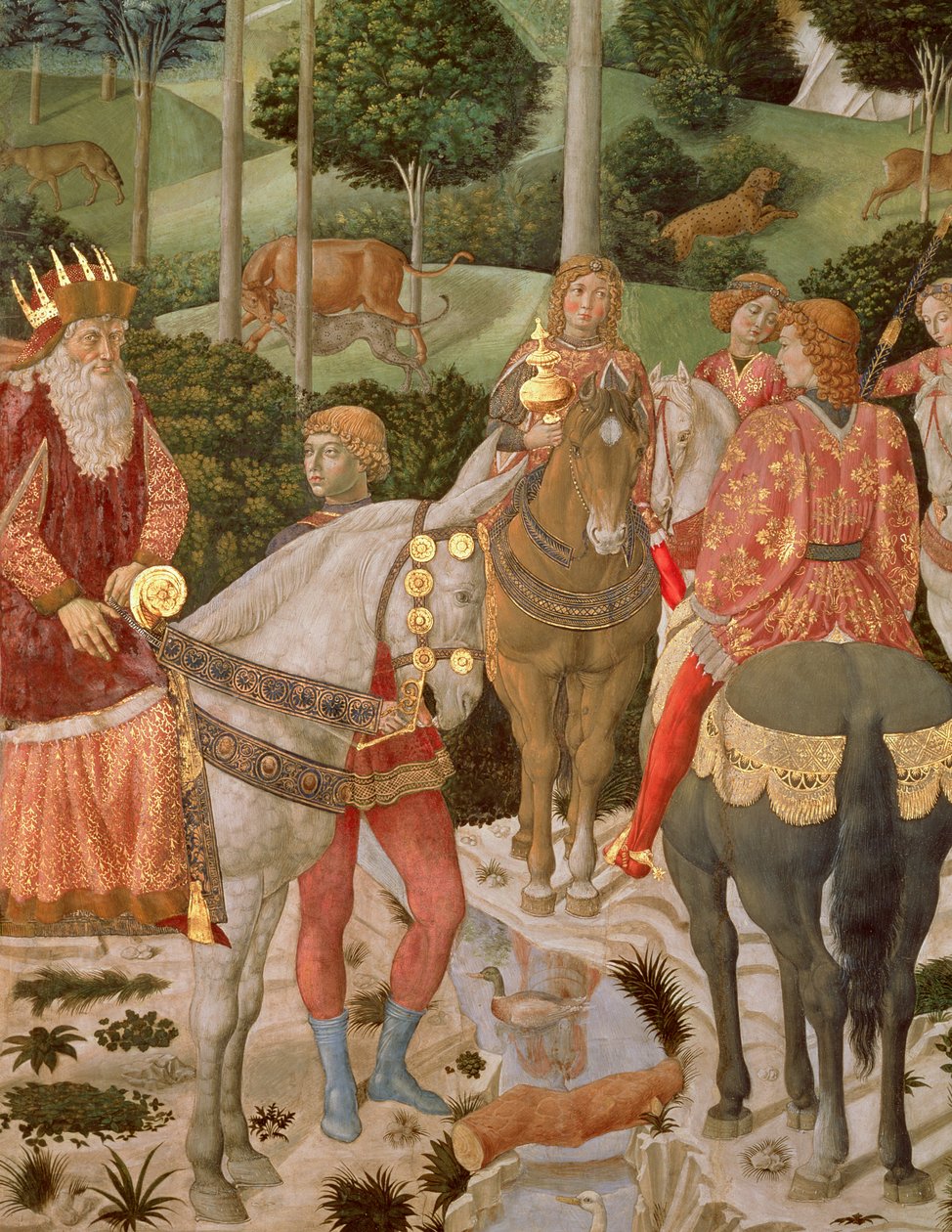 Piero de Medici (1416-69) som Caspar, detalj fra The Procession of the Magi, ca. 1459-60 av Benozzo di Lese di Sandro Gozzoli