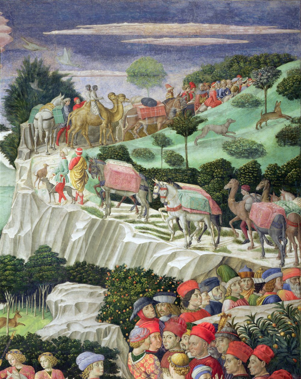 Prosesjon av Melchior, fra Magi-kapellet (detalj av 70601) av Benozzo di Lese di Sandro Gozzoli