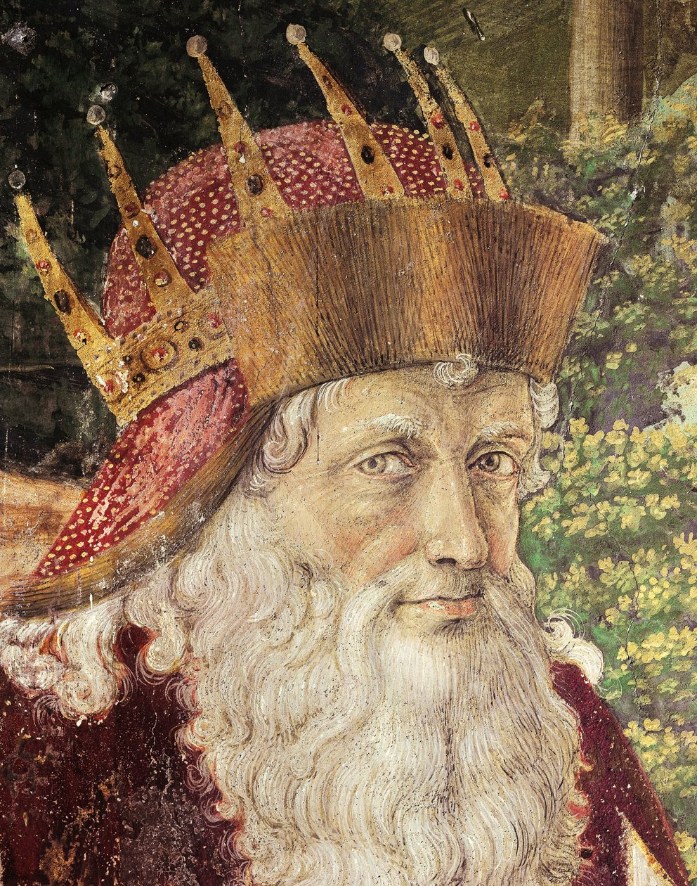 Procession of the Magi av Benozzo Gozzoli (1420-1497), fersk. Detalj. Kapellet til Palazzo Medici Riccardi, Firenze. av Benozzo di Lese di Sandro Gozzoli
