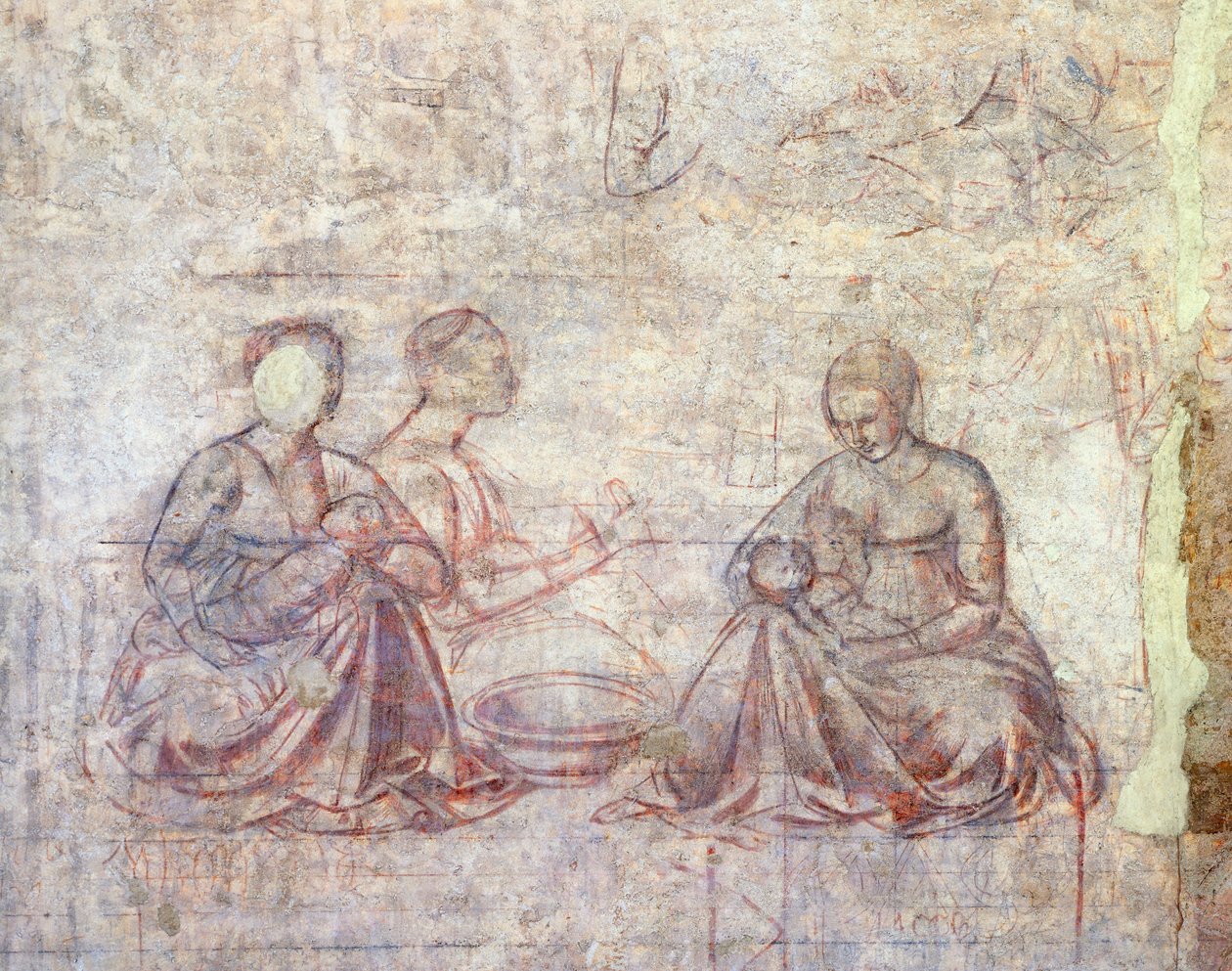 Historier om Jakob og Esau, av Benozzo Gozzoli (1421-1497), synopia (undertegning), detalj av Benozzo di Lese di Sandro Gozzoli