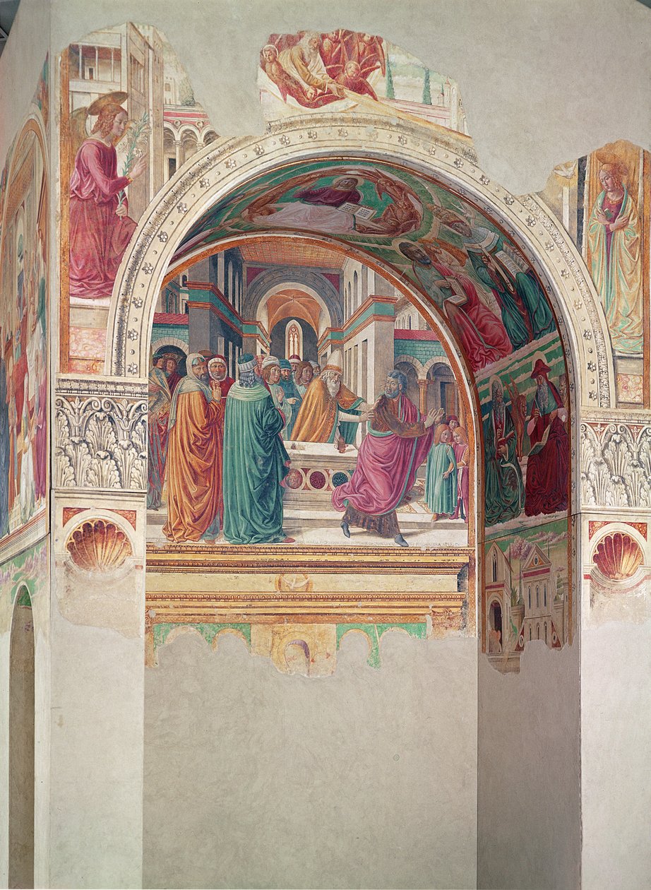 Besøkens tabernakel: Utvisning av Joachim fra tempelet, 1491 av Benozzo di Lese di Sandro Gozzoli