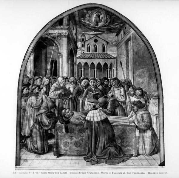 The Burial Rites of St. Francis (fresco) (s/hv-bilde) av Benozzo di Lese di Sandro Gozzoli