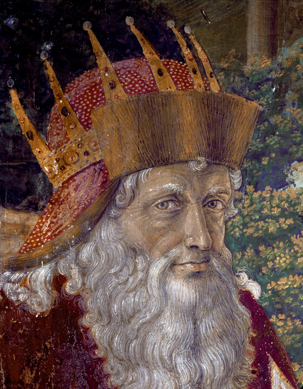 The Journey of the Magi. Cortege of the Magi of Jerusalem i Betlehem kalt "Viaggio dei Magi" eller "Cavalcata dei Magi" på italiensk. Detalj som representerer Joseph Patriarch av Konstantinopel mellom 1261 og 1276. Fresco of the Chapel of the Magi av Benoz av Benozzo di Lese di Sandro Gozzoli