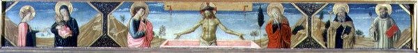 The Mystic Marriage of St. Catherine, The Risen Christ and St. Anthony Abbed and St. Benedict (panel) av Benozzo di Lese di Sandro Gozzoli