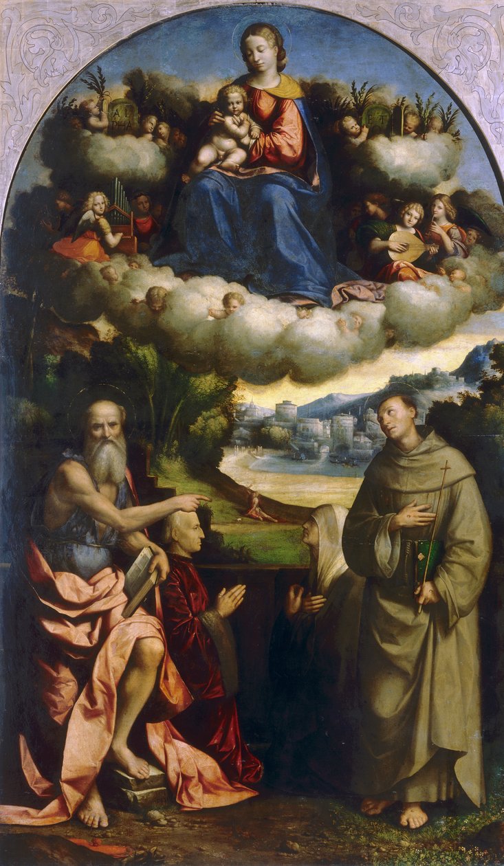 Madonna of the Clouds with Saints, av Garofalo, i Pinacoteca Nazionale i Ferrara av Benvenuto Tisi da Garofalo