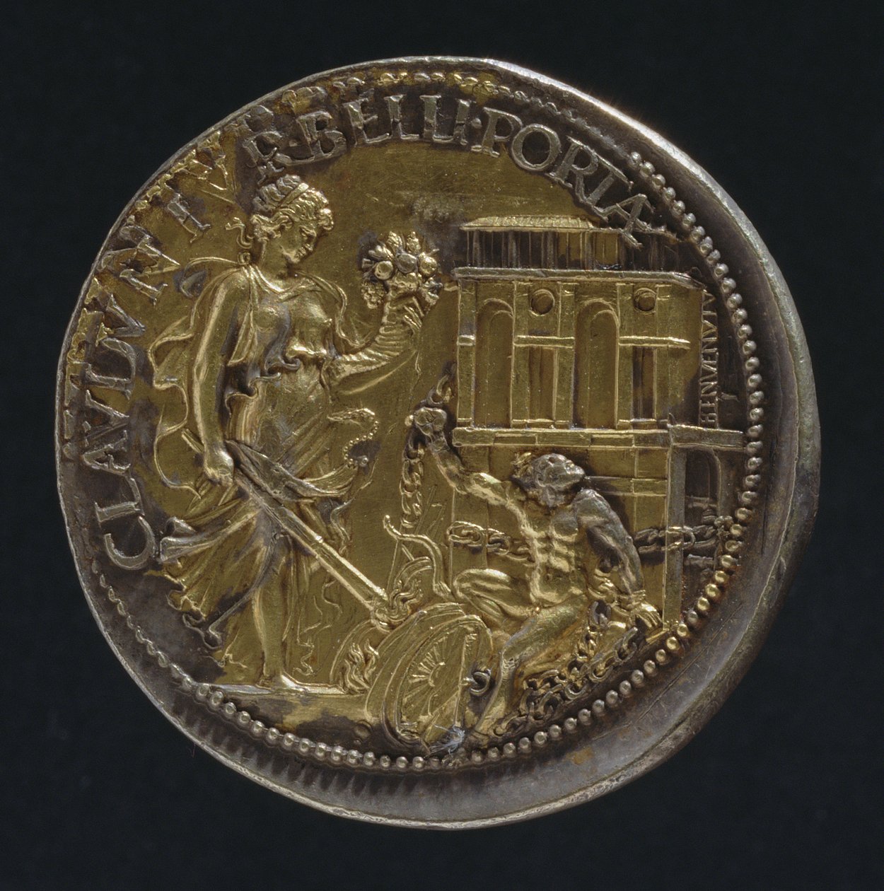 Medalje som viser en allegorisk figur, 1533 (revers av 18062) (for verso se 119186) av Benvenuto Cellini
