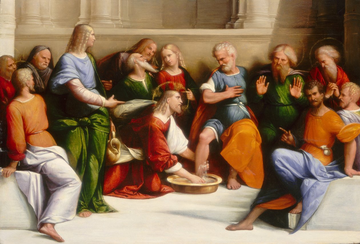 Kristus vasker disiplenes føtter, ca. 15201525. av Benvenuto Tisi da Garofalo