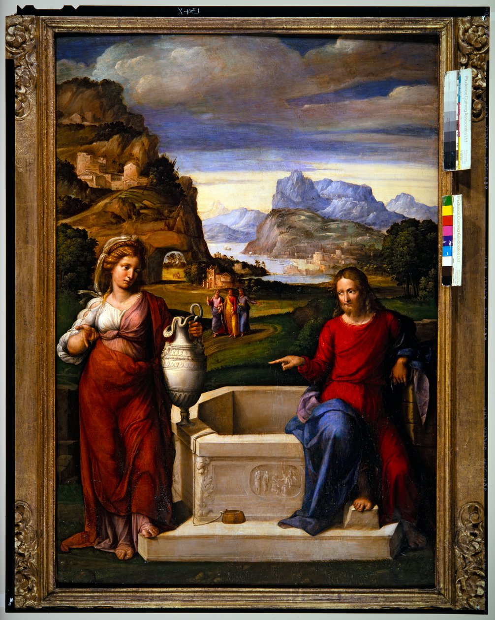 Kristus og kvinnen i Samaria (panel) av Benvenuto Tisi da Garofalo