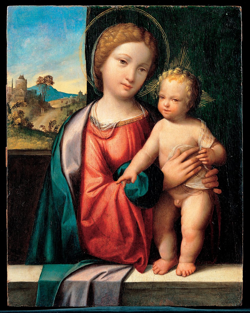 The Virgin and Child (Madonna with the Child) - Maleri av Benvenuto Tisi da Garofalo (Il Garolafo) (1481-1559), olje på tre, 47,5x37,5 cm av Benvenuto Tisi da Garofalo